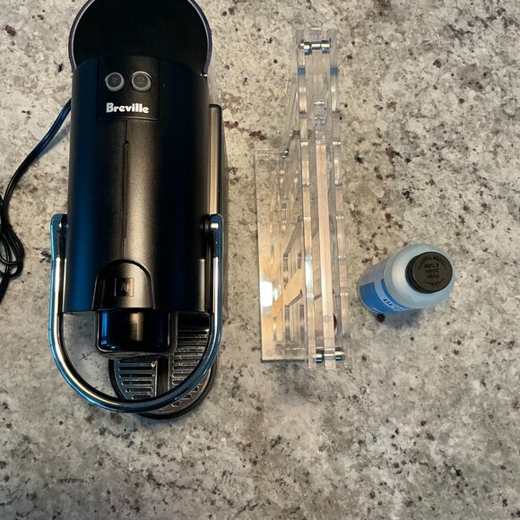 Nespresso Pixie Espresso Machine, Breville, & Pod Holder & Descaler - Picture 3 of 4